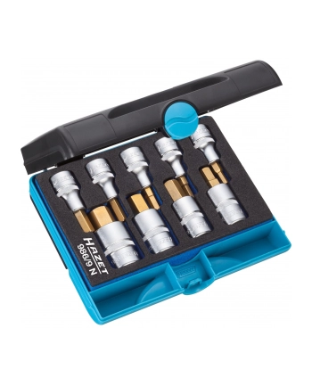 Hazet screwdriver bit set 986/9N, 1/2, socket wrench (9-piece, hexagon socket) nr 1