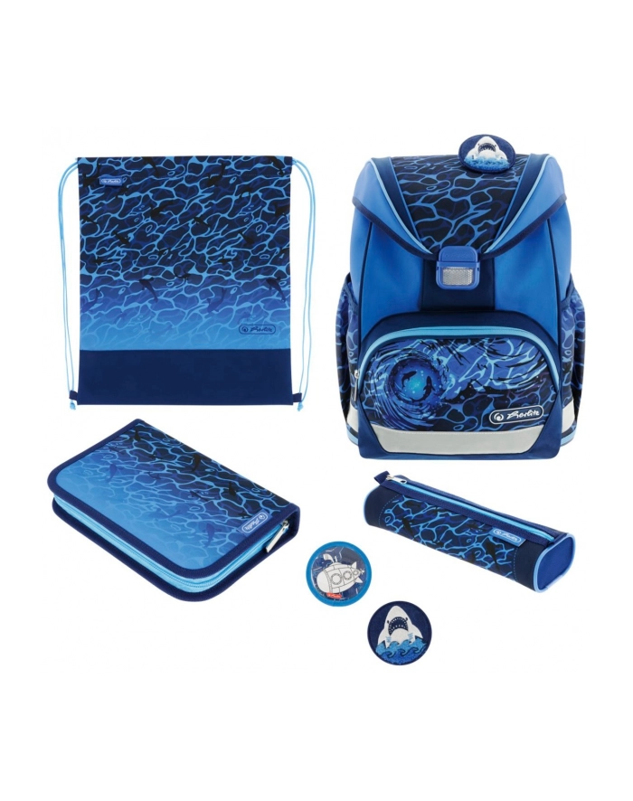 Herlitz school bag UltraLight (blue, school pencil case with 16 parts, oval lazy bag, Sports bag, 2 applications) główny