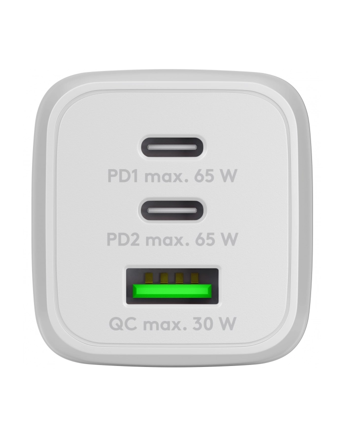 goobay USB-C fast charger Nano, PD, GaN, 65 watts (Kolor: BIAŁY, 1x USB-A, 2x USB-C PD, Charge 3.0) główny