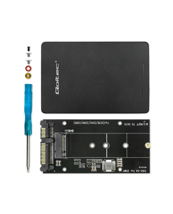 qoltec Adapter na dysk M.2 SSD | SATA NGFF do SATA III | 2TB | Super    speed 6Gb/s | Czarny