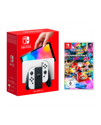 Nintendo Switch (OLED model), game console (Kolor: BIAŁY, incl. Mario Kart 8 Deluxe)