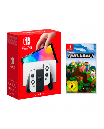 Nintendo Switch (OLED model), game console (Kolor: BIAŁY, incl. Minecraft)