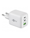 goobay USB-C fast charger Nano, PD, GaN, 65 watts (Kolor: BIAŁY, 1x USB-A, 2x USB-C PD, Charge 3.0) - nr 1