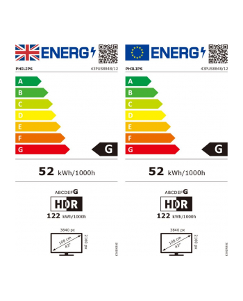 Philips The One 43PUS8848/12, LED TV - 43 - anthracite, UltraHD/4K, Google TV, HDR, Ambilight, 120Hz panel