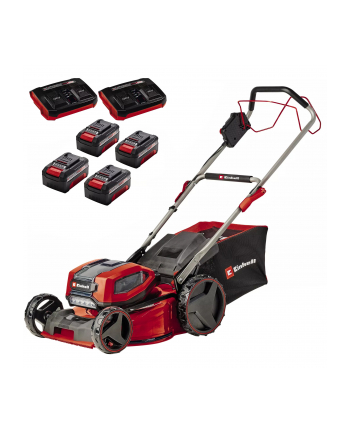 Einhell Professional cordless lawn mower GP-CM 36/47 S Li BL, 36Volt (2x18Volt) (red/Kolor: CZARNY, 4x Li-ion battery 4.0Ah, with rear-wheel drive Vario Speed)