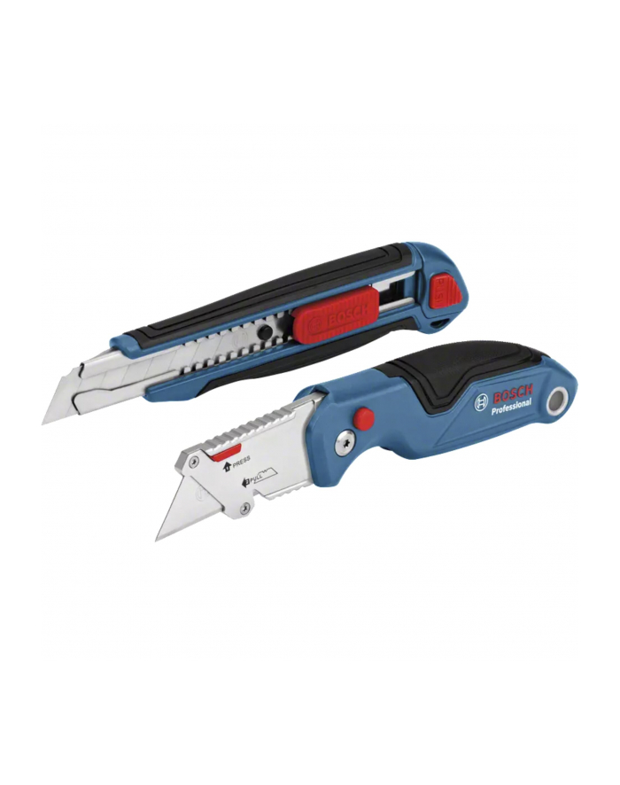 bosch powertools Bosch cutter knife set Professional, 2-piece, carpet knife (blue, for snap-off blades and trapezoidal blades) główny