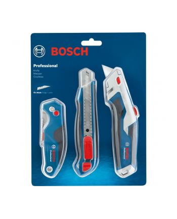 bosch powertools Bosch professional knife set, 3 pieces, carpet knife (blue, for snap-off blades and trapezoidal blades)