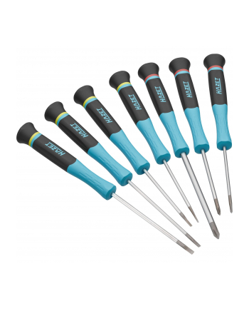 Hazet electronic screwdriver set 811EL/7, 7 pieces (Kolor: CZARNY/blue, slotted and Phillips)