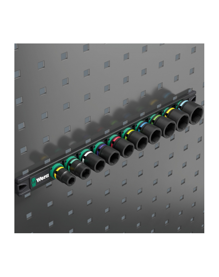 Wera 9607 Nut magnetic strip B Impaktor 1 socket wrench set 3/8 (Kolor: CZARNY/green, 10 pieces, for impact wrenches) główny