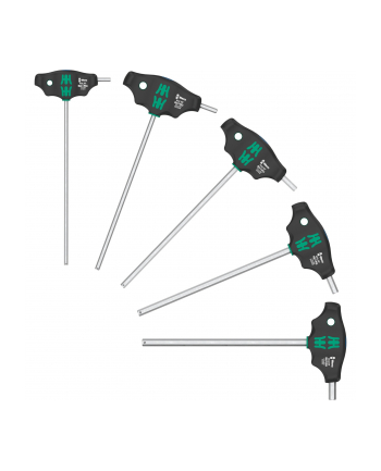 Wera 454/5 HF SHK Set 1 T-handle screwdriver, 5 pieces (Kolor: CZARNY/green, with holding function)