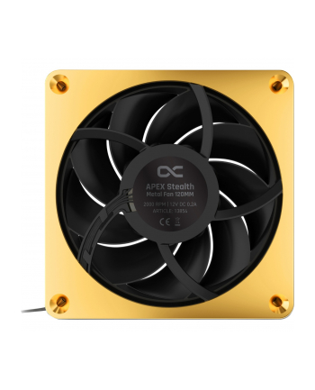 Alphacool Apex Stealth Metal 120mm fan 2000rpm, case fan (gold/Kolor: CZARNY)