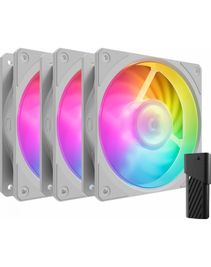 Cooler Master Mobius 120P ARGB 120x120x25, case fan (Kolor: BIAŁY, 3-pack) główny