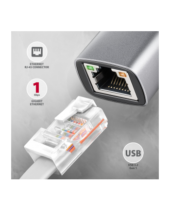 axagon AD-E-TXPD Karta sieciowa Gigabit Ethernet adapter, USB-C 3.2 Gen 1, instalacja automatyczna, Asix AX8817, PD 100W