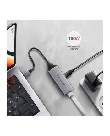 axagon AD-E-TXPD Karta sieciowa Gigabit Ethernet adapter, USB-C 3.2 Gen 1, instalacja automatyczna, Asix AX8817, PD 100W