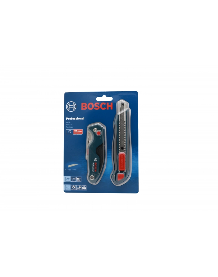 bosch powertools Bosch cutter knife set Professional, 2-piece, carpet knife (blue, for snap-off blades and trapezoidal blades) główny