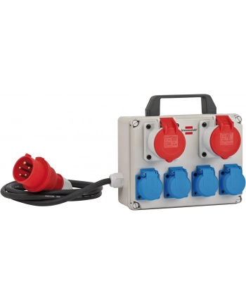 Brennenstuhl compact small power distributor BKV 2/4 T IP44, 6-way, power strip (grey/Kolor: CZARNY, 2 meters) nr 1