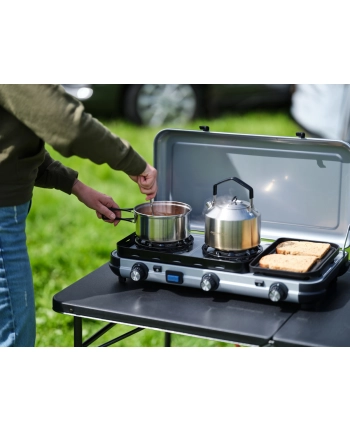 Campingaz Camping Kitchen 2 Multi Cook, gas cooker (grey, 2 hobs 2x 1.8 kW + grill plate 0.9 kW) nr 1