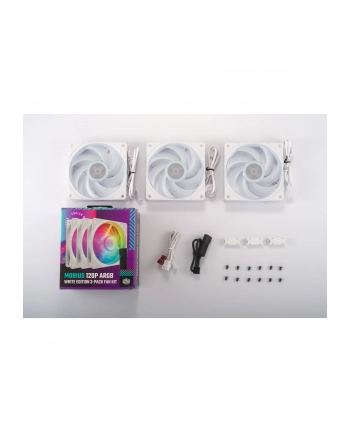 Cooler Master Mobius 120P ARGB 120x120x25, case fan (Kolor: BIAŁY, 3-pack)