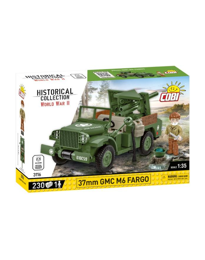 COBI 3116 Historical Collection WWII 37 mm GMC M6 Fargo 230 klocków główny