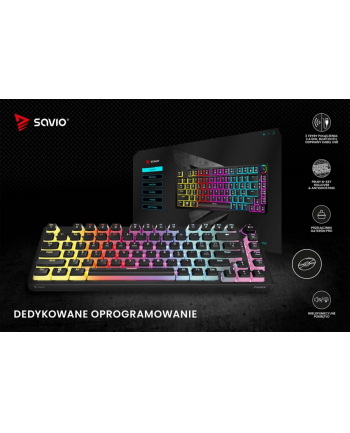 savio Klawiatura mechaniczna bezprzewodowa PHENIX, Gateron Red Pro, Pudding