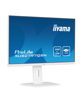 iiyama Monitor 27 cali XUB2797QSN-W1 IPS,QHD,USB-c Dock 65W,HDMI, WHITE