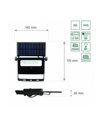 spectrum led Naświetlacz solarny Noctis Solaris Mini IP65