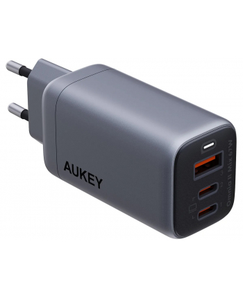 aukey Ładowarka sieciowa PA-B6U OmniaMix II GaN 3xUSB (2xUSB C + 1xUSB A) 67W QC PD AFC SCP PPS UFCS