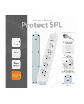 ever Listwa zasilająca PROTECT 5PL 3M T/LZ12-PRO030/0000