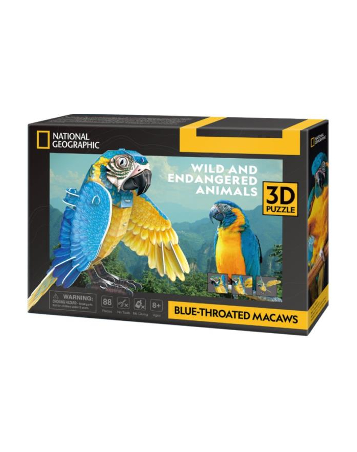 dante Puzzle 3D Ara szafirowa 88el National Geographic DS1097H Cubic Fun główny