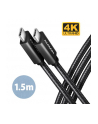 axagon BUCM32-CM15A Kabel USB-C - USB-C 3.2 Gen 2, 1.5m, PD 100W, 5A, 4K HD, ALU, oplot, czarny - nr 30