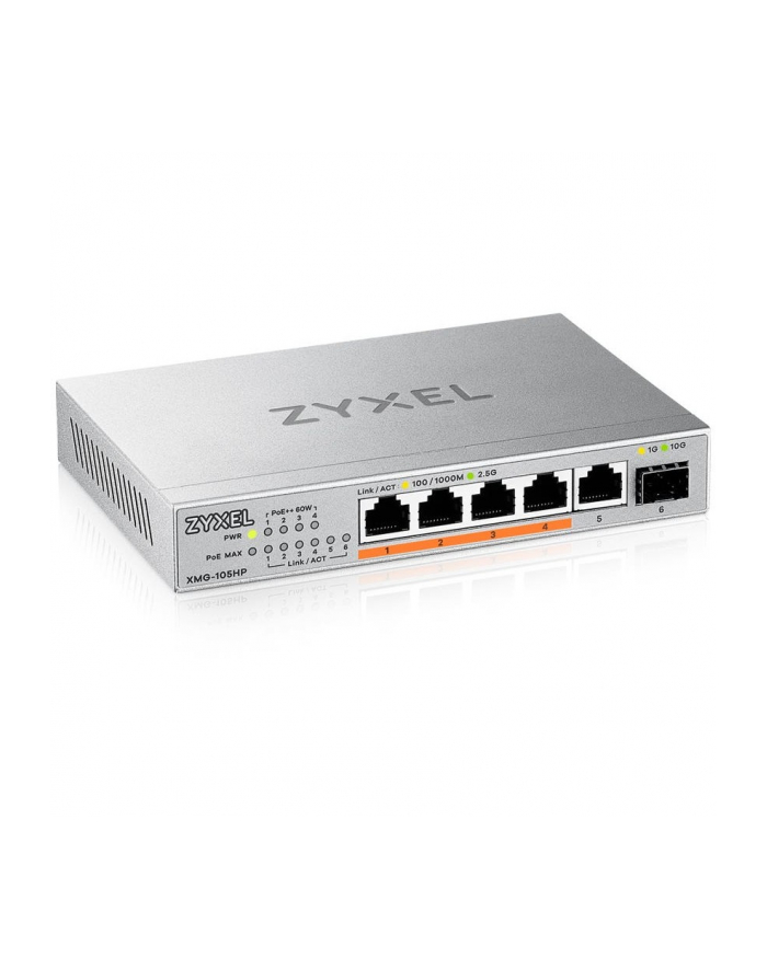 Switch Zyxel XMG-105HP 6p PoE (PoE++: 4) 70W Unmanaged Multigigabit główny