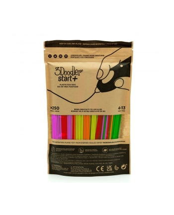3DOODLER START FILAMENT ECO 25MM, 250 SZTUK, 5 KOLORÓW (NEON CZERW,POM,ZIEL,RÓŻ,ZÓŁĆ), NEON GLOW 3DS-ECO-MIX3-250