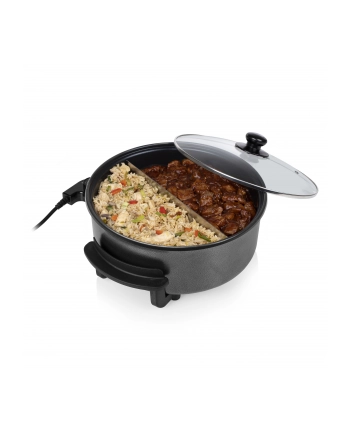 TRISTAR Trójgwiazda - wielofunkcyjna patelnia grillowa XL | PZ-9135 | Średnica 30 cm | Grill | 1500 W | Pokrywka w zestawie | Uchwyt stały | Czarny nr 1