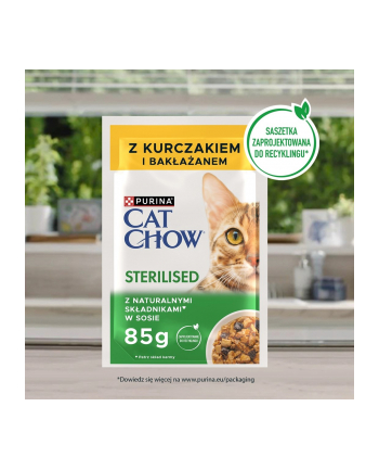 purina nestle PURINA Cat Chow Sterilised kurczak i bakłażan - mokra karma dla kota - 4x85g