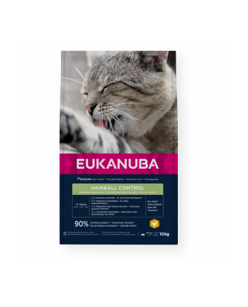 Eukanuba Adult Hairball Control Rich in Chicken - sucha karma dla kota - 10 kg