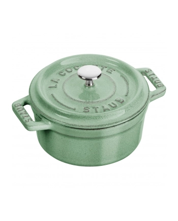 no name Mini garnek żeliwny okrągły Staub - 250 ml, Miętowy nr 1