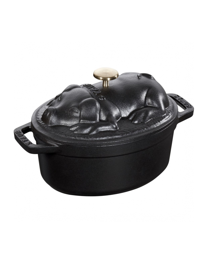 zwilling Garnek żeliwny owalny prosię Staub - 1 ltr, Czarny główny