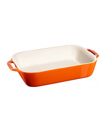 no name Prostokątny półmisek ceramiczny Staub - 24 ltr, Pomarańczowy