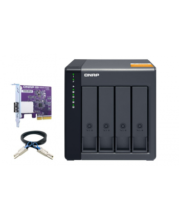 Qnap TL-D400S Expansion unit, Tower, 4x 25/35''; SATA ,with a QXP-400eS-A1164 PCIe SATA host card and 1 SFF-8088 to SFF-8088 SAS/SATA external cables nr 2