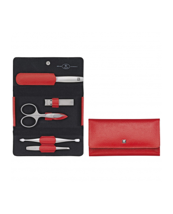 Zestaw do manicure Zwilling Twinox – skórzane etui, 5 elementów - Czerwony nr 1