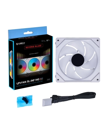 Lian Li UNI FAN SL-INF 140 ARGB Wentylator PWM z odwróconymi łopatkami - 140mm, biały nr 2