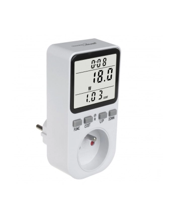 Miernik energii GreenBlue GB364 E, watomierz, typ E, 220-240V AC, 50Hz, max. obciążenie 16A, IP20, wbudowana bateria nr 1