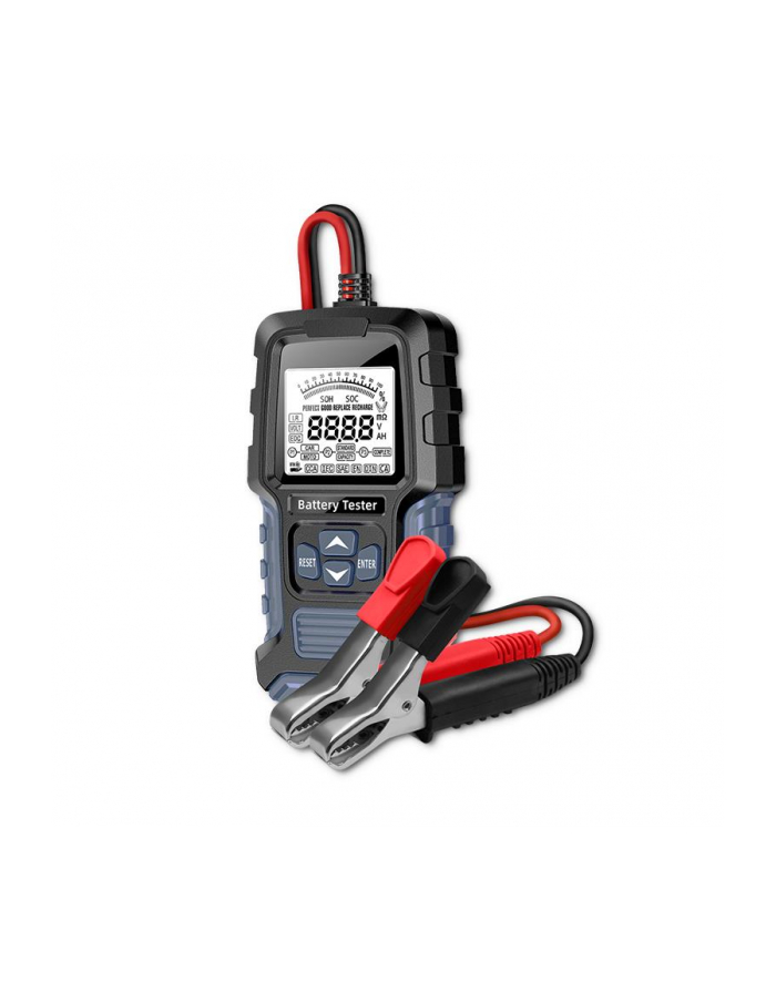 Tester cyfrowy Qoltec akumulatora z wyświetlaczem LCD | 12V | 24V | 3Ah-400Ah główny