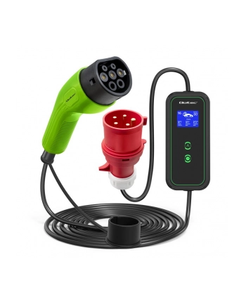 Ładowarka Qoltec do samochodu elektrycznego EV z regulacją 2w1 Typ2 | 11kW | CEE 5 PIN | LCD | 3 fazy | Przenośna | Wallbox | 5m nr 2