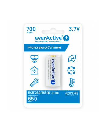 everactive Akumulator 16340 3,7V Li-ion 700 mAh micro USB