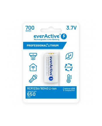 everactive Akumulator 16340 3,7V Li-ion 700 mAh micro USB