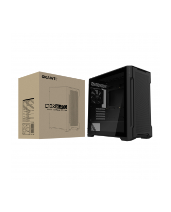 GIGABYTE C102G PC Case Full-Size Tempered Glass Side Panel With 2xUSB 3.0 Pre-installed two 120mm fans M-ATX/Mini-ITX