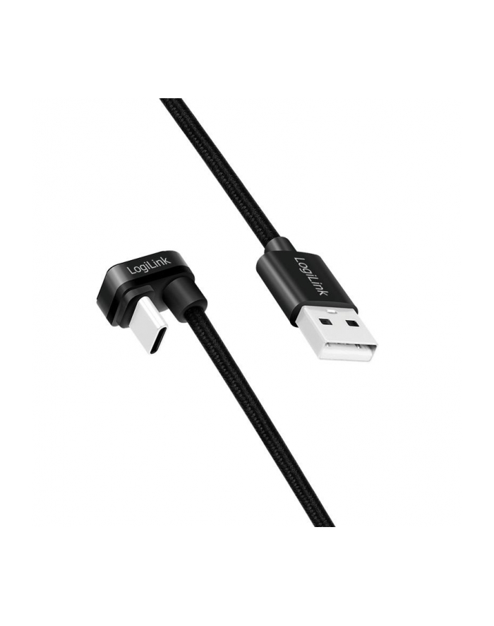 LOGILINK CU0192 Kabel USB 2.0 Type-C C/M kątowy na USB-A/M aluminium czarny 1m główny