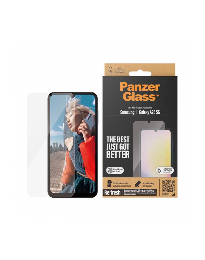 Panzerglass Szkło Hartowane Samsung Galaxy A25 5G Ultra Wide Fit Screen Protection Clear główny