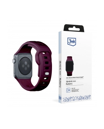 3mk pczerwonyection Pasek do Apple Watch - 3mk Silicone Watch Strap for Apple -38/40/41 mm Mulberry nr 1